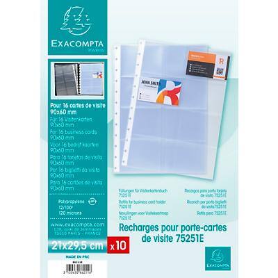 Exacompta Business Card Pockets 86211E Transparent 22 x 5 x 30 cm Pack of 100