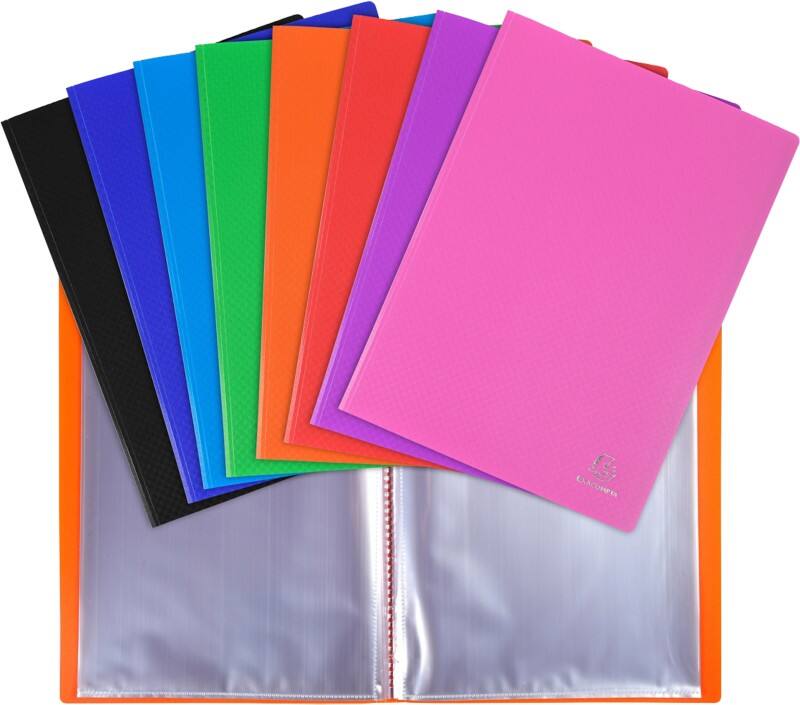 Exacompta OpaK Display Book 100 Pockets Assorted Pack of 8