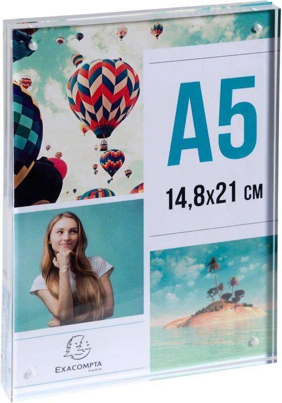 Exacompta Office Sign Holder A5 T-Shape 15 (W) x 2 (D) x 21 (H) cm Transparent 10 Pieces