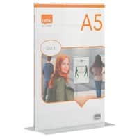 Nobo Premium Plus Sign Holder A5 T-Shape 15.5 (W) x 9 (D) x 22 (H) cm Transparent