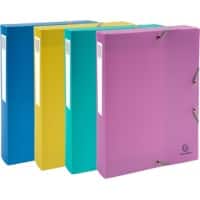 Exacompta Forever Young Filing Box 59190E A4 PP (Polypropylene) Rubber Band 25 (W) x 4 (D) x 33 (H) cm Assorted Colours 40 mm Pack of 8