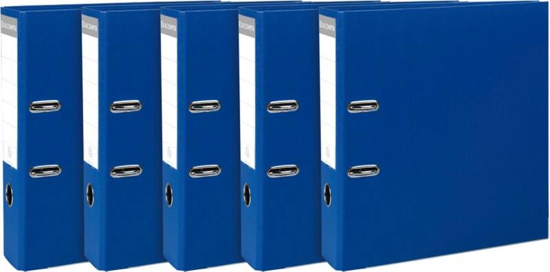 Exacompta Prem'Touch Wide Lever Arch File A4 80 mm Dark Blue 2 Rings 53352SE Plastic  10 Pieces
