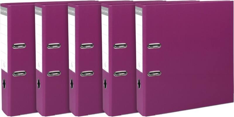 Exacompta Prem'Touch Wide Lever Arch File A4 80 mm Fuchsia 2 Rings 53347SE Plastic  10 Pieces