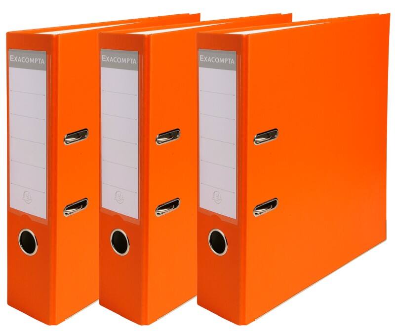 Exacompta Wide Lever Arch File A4 75 mm Orange 2 Rings 918414SE Plastic  12 Pieces