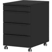 GERMANIA Mobile Pedestal 4377-83 4 Drawers Black 420 x 600 x 630 mm