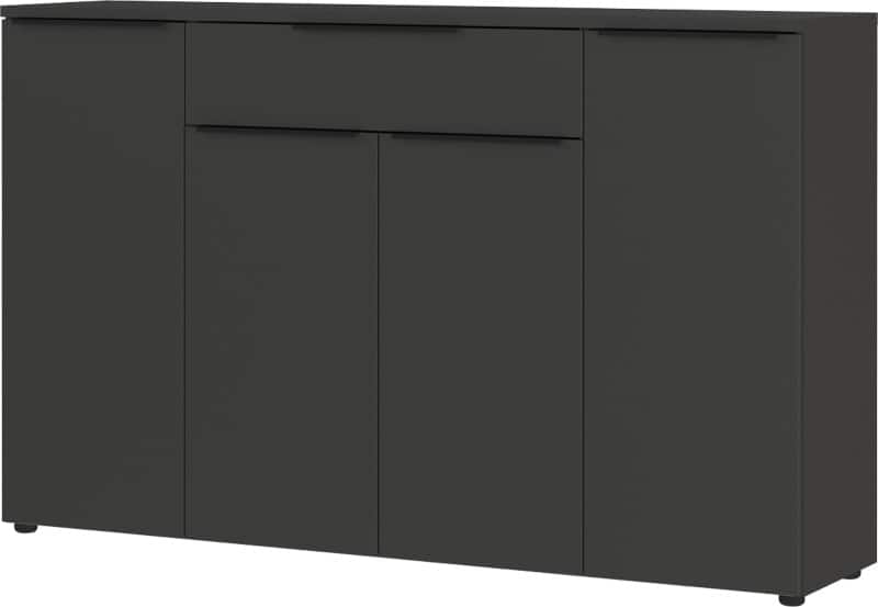 GERMANIA GW-Mailand Sideboard Chipboard 5 Shelves 1,610 x 400 x 1,010 mm Graphite