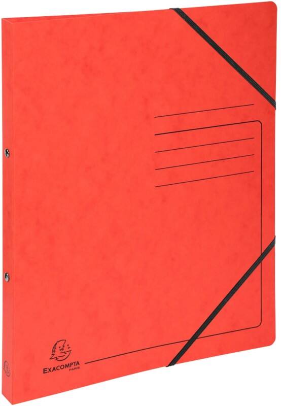 Exacompta Genuine Premium Pressboard 15 mm Ring Binder Mottled pressboard A4 2 Rings Red 542555E Pack of 10