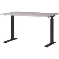 GERMANIA Height Adjustable Sit Stand Desk Chipboard, Metal Cashmere Black C-Foot 1,200 x 800 x 910 mm
