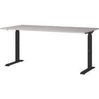 GERMANIA Height Adjustable Sit Stand Desk Chipboard, Metal Cashmere Black C-Foot 1,600 x 800 x 910 mm