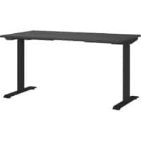 GERMANIA GW-Mailand Height Adjustable Sit Stand Desk Graphite T-Foot 1,400 (W) x 800 (D) x 1,200 (H) mm Chipboard, Metal