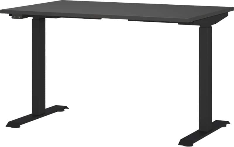 GERMANIA GW-Mailand Height Adjustable Sit Stand Desk Graphite T-Foot 1,200 (W) x 800 (D) x 1,200 (H) mm Chipboard, Metal