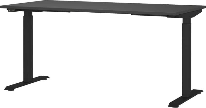 GERMANIA GW-Mailand Height Adjustable Sit Stand Desk Graphite T-Foot 1,600 (W) x 800 (D) x 1,200 (H) mm Chipboard, Metal
