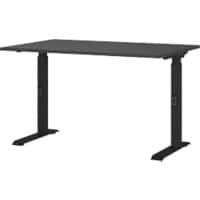 GERMANIA Height Adjustable Sit Stand Desk Chipboard, Metal Black C-Foot 1,200 x 800 x 910 mm