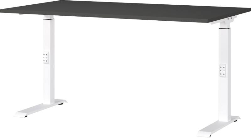 GERMANIA GW-Mailand Height Adjustable Office Desk Graphite C-Foot 1,400 (W) x 800 (D) x 910 (H) mm Chipboard, Metal