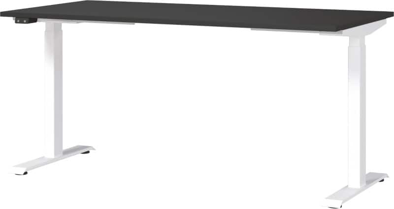 GERMANIA GW-Mailand Height Adjustable Sit Stand Desk Graphite T-Foot 1,600 (W) x 800 (D) x 1,200 (H) mm Chipboard, Metal