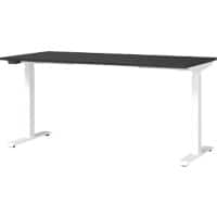 GERMANIA GW-Mailand Height Adjustable Sit Stand Desk Graphite T-Foot 1,600 (W) x 800 (D) x 1,200 (H) mm Chipboard, Metal