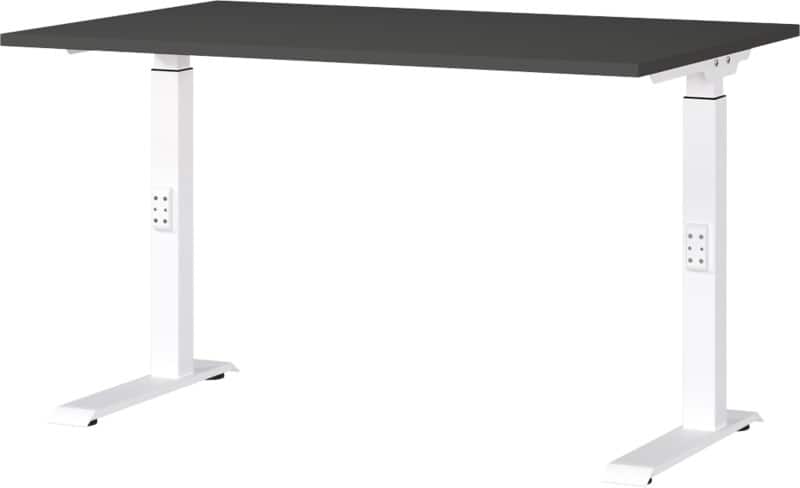 GERMANIA GW-Mailand Height Adjustable Office Desk Graphite C-Foot 1,200 (W) x 800 (D) x 910 (H) mm Chipboard, Metal