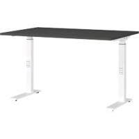 GERMANIA Height Adjustable Sit Stand Desk Chipboard, Metal White C-Foot 1,200 x 800 x 910 mm