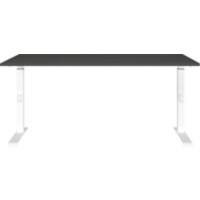 GERMANIA GW-Mailand Height Adjustable Office Desk Graphite C-Foot 1,600 (W) x 800 (D) x 910 (H) mm Chipboard, Metal