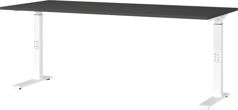 GERMANIA GW-Mailand Height Adjustable Office Desk Graphite C-Foot 1,800 (W) x 800 (D) x 910 (H) mm Chipboard, Metal