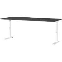 GERMANIA GW-Mailand Height Adjustable Office Desk Graphite C-Foot 1,800 (W) x 800 (D) x 910 (H) mm Chipboard, Metal