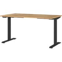 GERMANIA GW-Mailand Height Adjustable Sit Stand Desk Oak T-Foot 1,400 (W) x 800 (D) x 1,200 (H) mm Chipboard, Metal