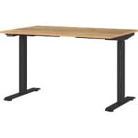 GERMANIA GW-Mailand Height Adjustable Sit Stand Desk Oak T-Foot 1,200 (W) x 800 (D) x 1,200 (H) mm Chipboard, Metal