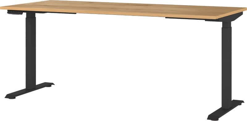 GERMANIA GW-Mailand Height Adjustable Sit Stand Desk Oak T-Foot 1,800 (W) x 800 (D) x 1,200 (H) mm Chipboard, Metal