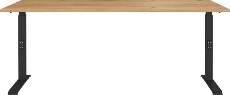 GERMANIA GW-Mailand Height Adjustable Office Desk Oak C-Foot 1,800 (W) x 800 (D) x 910 (H) mm Chipboard, Metal