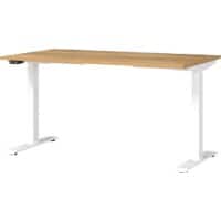 GERMANIA GW-Mailand Height Adjustable Sit Stand Desk Oak T-Foot 1,400 (W) x 800 (D) x 1,200 (H) mm Chipboard, Metal