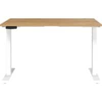 GERMANIA GW-Mailand Height Adjustable Sit Stand Desk Oak T-Foot 1,200 (W) x 800 (D) x 1,200 (H) mm Chipboard, Metal