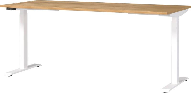 GERMANIA GW-Mailand Height Adjustable Sit Stand Desk Oak T-Foot 1,800 (W) x 800 (D) x 1,200 (H) mm Chipboard, Metal