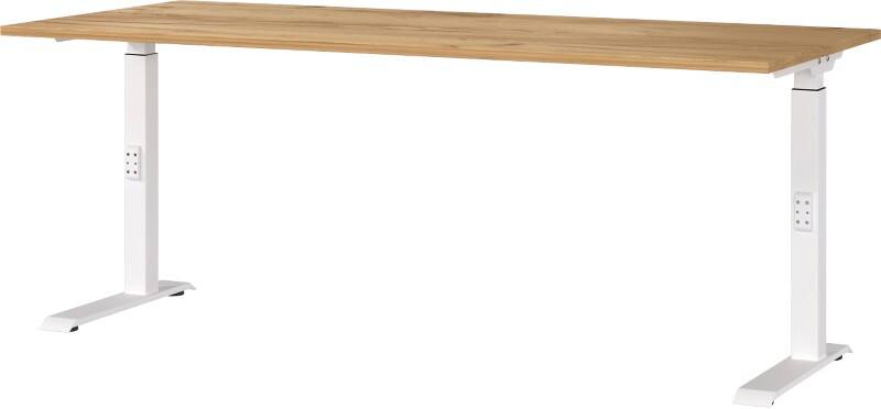 GERMANIA GW-Mailand Height Adjustable Office Desk Oak C-Foot 1,800 (W) x 800 (D) x 910 (H) mm Chipboard, Metal