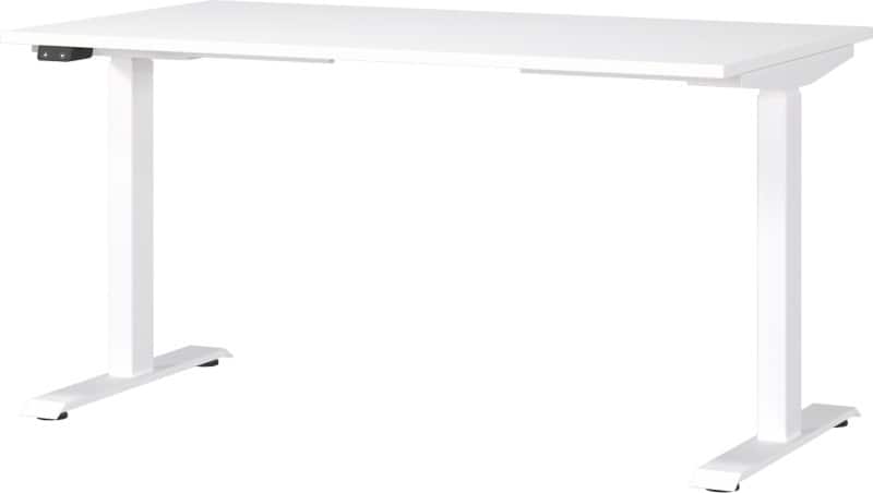 GERMANIA GW-Mailand Height Adjustable Sit Stand Desk White T-Foot 1,400 (W) x 800 (D) x 1,200 (H) mm Chipboard, Metal