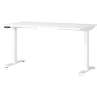 GERMANIA GW-Mailand Height Adjustable Sit Stand Desk White T-Foot 1,400 (W) x 800 (D) x 1,200 (H) mm Chipboard, Metal