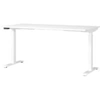 GERMANIA GW-Mailand Height Adjustable Sit Stand Desk White T-Foot 1,600 (W) x 800 (D) x 1,200 (H) mm Chipboard, Metal