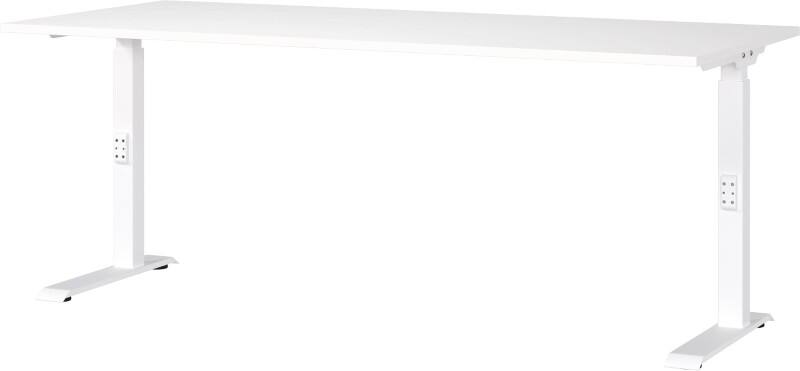GERMANIA GW-Mailand Height Adjustable Office Desk White C-Foot 1,800 (W) x 800 (D) x 910 (H) mm Chipboard, Metal