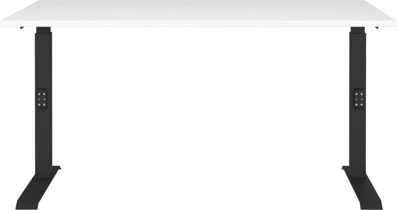 GERMANIA GW-Mailand Height Adjustable Office Desk White C-Foot 1,400 (W) x 800 (D) x 910 (H) mm Chipboard, Metal