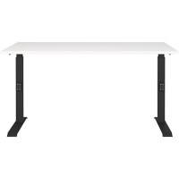 GERMANIA Height Adjustable Sit Stand Desk Chipboard, Metal Black C-Foot 1,400 x 800 x 910 mm