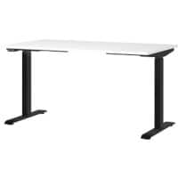 GERMANIA GW-Mailand Height Adjustable Sit Stand Desk White T-Foot 1,400 (W) x 800 (D) x 1,200 (H) mm Chipboard, Metal