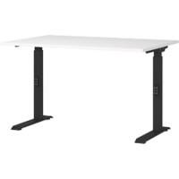 GERMANIA Height Adjustable Sit Stand Desk Chipboard, Metal Black C-Foot 1,200 x 800 x 910 mm