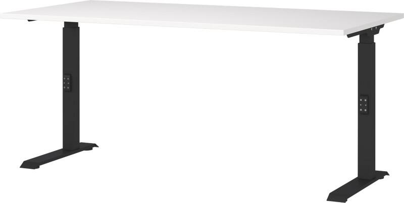 GERMANIA GW-Mailand Height Adjustable Office Desk White C-Foot 1,600 (W) x 800 (D) x 910 (H) mm Chipboard, Metal