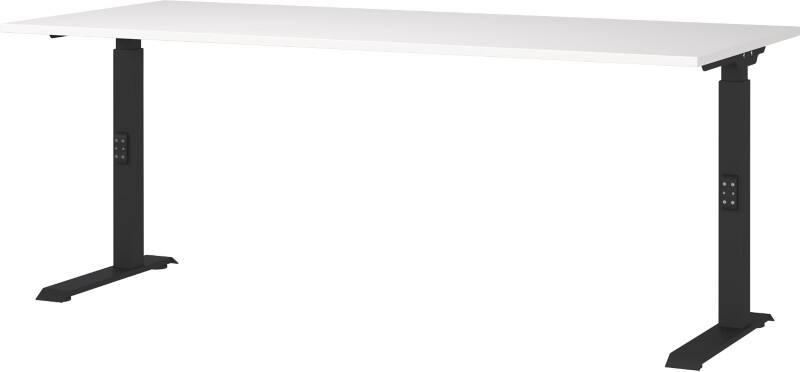 GERMANIA GW-Mailand Height Adjustable Office Desk White C-Foot 1,800 (W) x 800 (D) x 910 (H) mm Chipboard, Metal