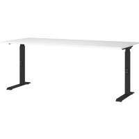 GERMANIA Height Adjustable Sit Stand Desk Chipboard, Metal Black C-Foot 1,800 x 800 x 910 mm