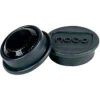 Nobo Whiteboard Magnets Black 0.1 kg Bearing Capacity 13 mm Pack of 10