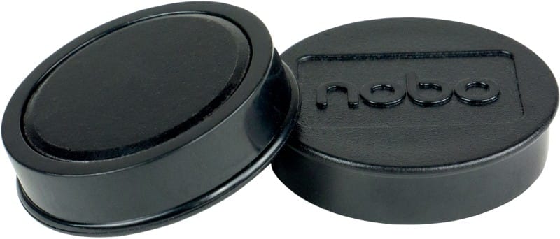 Nobo Whiteboard Magnets Black 1.5 kg Bearing Capacity 38 mm Pack of 10
