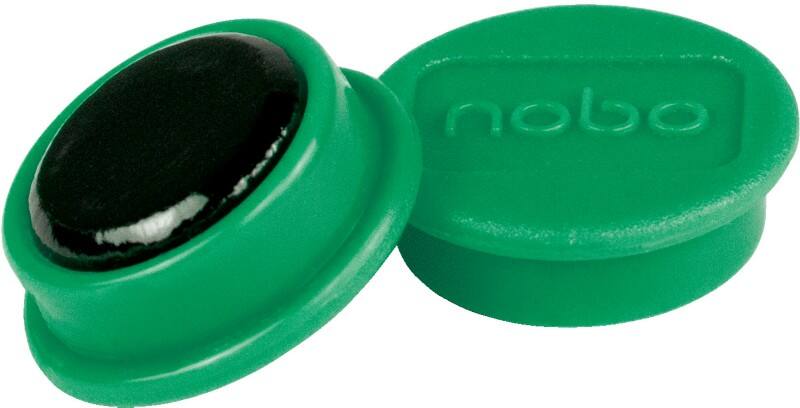 Nobo Whiteboard Magnets Green 0.3 kg Bearing Capacity 24 mm Pack of 10