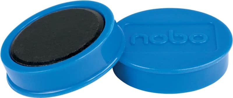 Nobo Extra Strong Whiteboard Magnets Blue 2.5 kg Bearing Capacity 38 mm Pack of 10