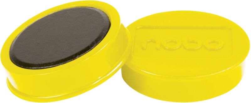 Nobo Whiteboard Magnets Yellow 2.5 kg Bearing Capacity 38 mm Pack of 10