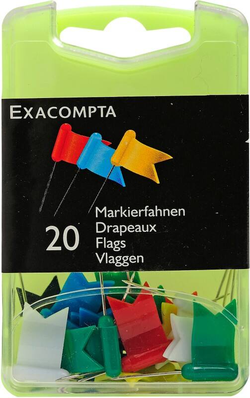 Exacompta Map Pins Flag Assorted Pack of 20